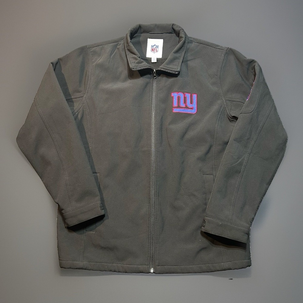 New York Giants NFL Team Apparel Men's Large Soft Shell Full Zip Jacket Black